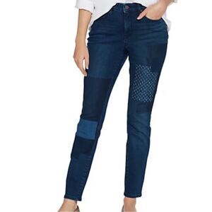 MARTHA STEWART Knee Patch Skinny Cropped Jean-10